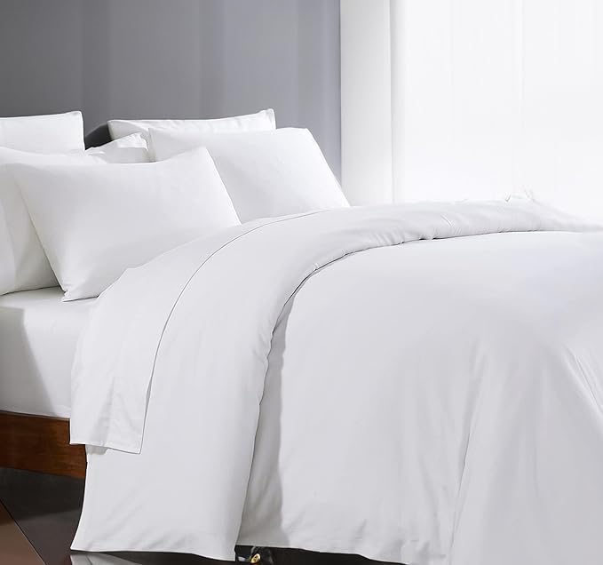 1000 Thread Count 100% Egyptian Cotton Duvet Cover Super King Size Cotton White Long Staple Quilt 120"x120" Silky Soft, Breathable with Zipper -1 Piece All Season Duvet Cover Set for Comforter