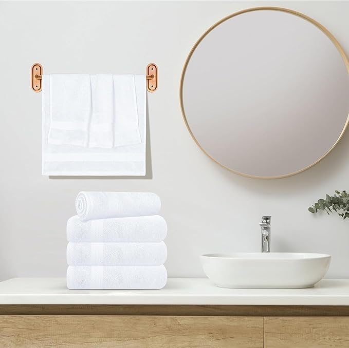 Premium 100% Cotton Hand Towels – Pack of 24, 16x27 Inch – Quick-Dry, Highly Absorbent Salon Towels for Hair Care, Gym, Spa & Bathroom – White