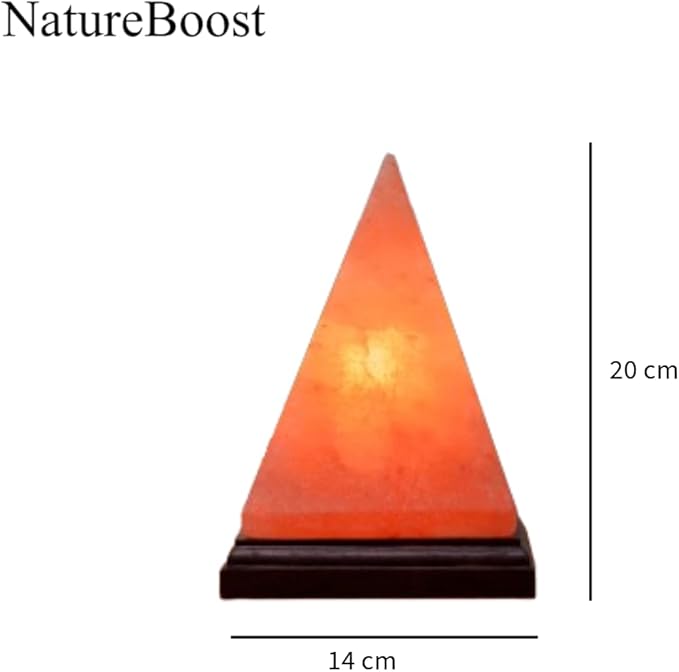 HL Himalayan Pink Salt Lamp – Pyramid Shape with Dimmer Switch & 2 Bulbs (15W) – Handcrafted Natural Crystal Rock Lamp for Home & Office Décor