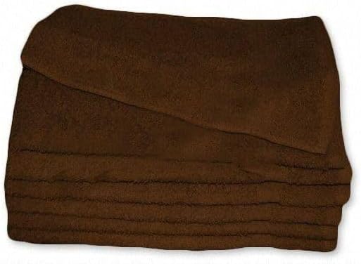 Towel Supercenter 16X27 Cotton Hand Towels (36Pack, 60Pack) Dark Brown for Salons, Golf Courses