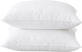 BHZ Goose Down Feather Pillows Queen Size Set of 2, Hotel Collection Bed Pillows for Sleeping Medium Firm Soft Support Pillow for Side and Back Sleepers with 100% Cotton Fabric