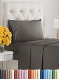 Twin XL Size 3 Piece Sheet Set - Extra Soft, Breathable & Cooling - Hotel Luxury Durable Bed Sheets for Women & Men - Deep Pockets, Easy-Fit & Wrinkle-Free - Cool Brown Oeko-Tex