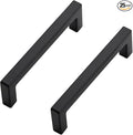 Ravinte 25 Pack Solid 3-1/2 Inch Center to Center Slim Square Bar Drawer Handles - Cabinet Hardware in Matte Black - Kitchen Handles and Pulls