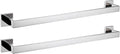LANC Bath Towel Bars Chrome Polished 2 Pack 24-Inch Bathroom Towel Rail Square Towel Racks Kitchen Towel Holders Stainless Steel Wall Mount Silver Towel Hanger Towel Rods,A8804-6CP