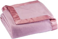 OakRidge Satin Fleece Blanket, Full/Queen, Twin or King Size – 100% Polyester Lightweight Fabric, Rose