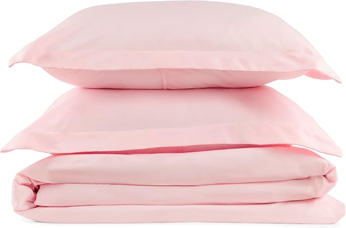 PeachSkinSheets 1500tc Level of Softness Soft Cooling Duvet Cover Set | Queen/Full Size - Cotton Candy Pink
