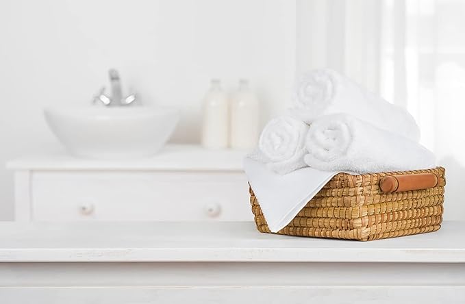 (Pack of 60 White Bath Towels Bulk 20x40 Inches -100% Cotton Economy Cheap Bath Towels for Commercial Uses, Gym, Salon, Spa & Hair -Lightweight Bath Towel Quick Drying -Bath Towel Sets Bulk