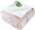 Christmas Sherpa Blanket Throw Size - Reversible Sherpa Fleece Blanket - Super Soft Double Sided Throw for Bed, Sofa, Couch - Thick, Cozy & Plush - Xmas Winter Bedding - Christmas Trees, Pink, 50x60