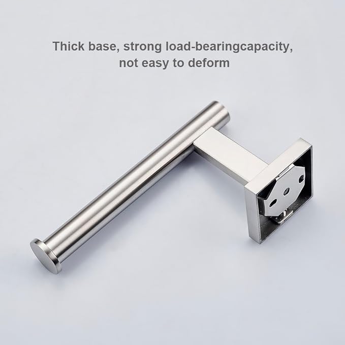 Premium 304 Stainless Steel Wall Mounted Toilet Paper Holder - Brushed Nickel Paper Roll Holder, Heavy-Duty Permanent Bathroom Toilet Tissue Holder, Modern & Durable Toilet Roll Holder