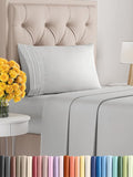 Twin Size 3 Piece Sheet Set - Extra Soft, Breathable & Cooling Sheets - Hotel Luxury Durable Bed Sheets for Women & Men - Deep Pockets, Easy-Fit & Wrinkle-Free Sheets - Soft Grey Oeko-Tex Bed Sheets