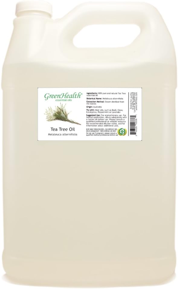 Tea Tree Essential Oil – 1 Gallon (128 oz) – 100% Pure & Undiluted – Bulk Size for Small Business, Aromatherapy, Cleaning, DIY Projects – GreenHealth