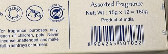 Satya Incense 15g Set of 12 Nag Champa, Super Hit, Sacred Sandalwood, Pure Patchouli, Mystic Rose, Vanilla, Prana, Natural, French Lavender, Opium, Egyptian Jasmine, Champa, VarietyPack01