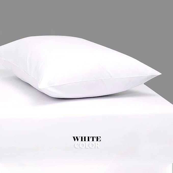 GOLD TEXTILES Bed Pillows for Sleeping - Firm Hotel Quality Pillow - Back and Side Sleeper Pillow (White, Pack of 2-20x28)
