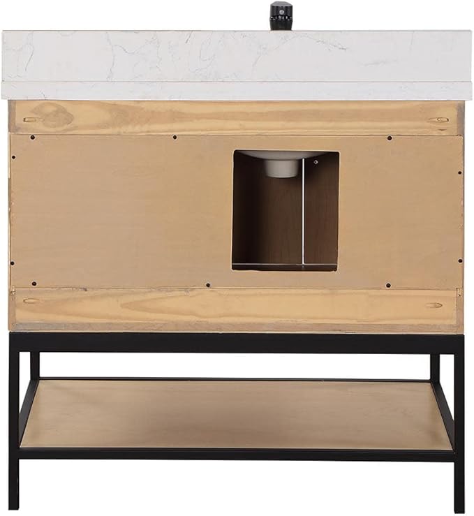 Wildy 36" Single Bathroom Vanity Set in Black Oak Without Mirror