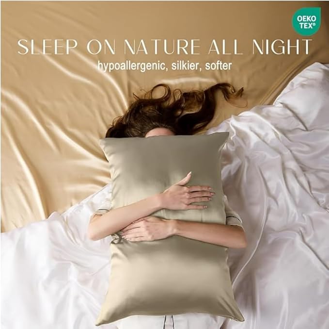 ZIMASILK 100% Pure Mulberry Silk Pillow Cases for Hair and Skin, Soft, Hypoallergenic & Smooth, Both Sides Grade 6A Silk, with Hidden Zipper, Gift for Women Men,1pc(Standard 20''x26'',Taupe)