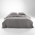 Olive + Crate Tencel Eucalyptus Cooling Duvet Cover Set - Hypoallergenic, Lyocell Tencel Duvet Cover - Soft, Temperature Regulating with Hidden Button Closure & Corner Ties - Queen Size [Stone Gray]