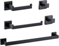 Ralbay Bath Towel Bar, Premium Stainless Steel 5 Pieces Bathroom Hardware Accessories Set Wall Mounted Towel Bar Set, Matte Black