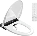 Electric Toilet Seat, Elongated Smart Heated Toilet Seat with Warm Water & Dryer, Feminine & Child Hip Wash, Wireless Remote, Self-Clean, Stainless Steel Nozzle, Adjustable Water Pressure