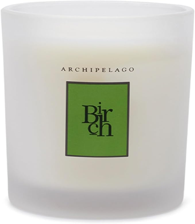 Archipelago Botanicals Hand-Poured Soy Wax Blend Scented Candle with Fragrance Oils, Lead-Free Cotton Wicks, Glass Candle Jar with Gift Box, Burns Approx. 60 Hours, Birch, 10 Oz.