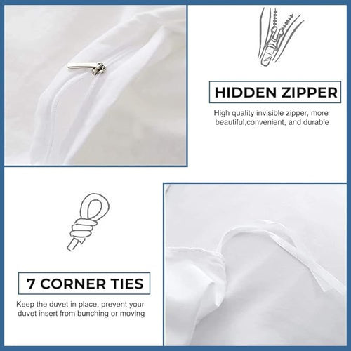 1000 Thread Count 100% Egyptian Cotton Duvet Cover Super King Size Cotton Silver Grey Long Staple Quilt 120"x120" Silky Soft, Breathable with Zipper -3 Piece All Season Duvet Cover Set for Comforter