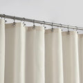 Barossa Design Long Fabric Waffle Weave Shower Curtain 78 inch Height, Hotel Luxury Spa, 230GSM Heavy Weight, Water Repellent, Machine Washable, Cream, 71x78
