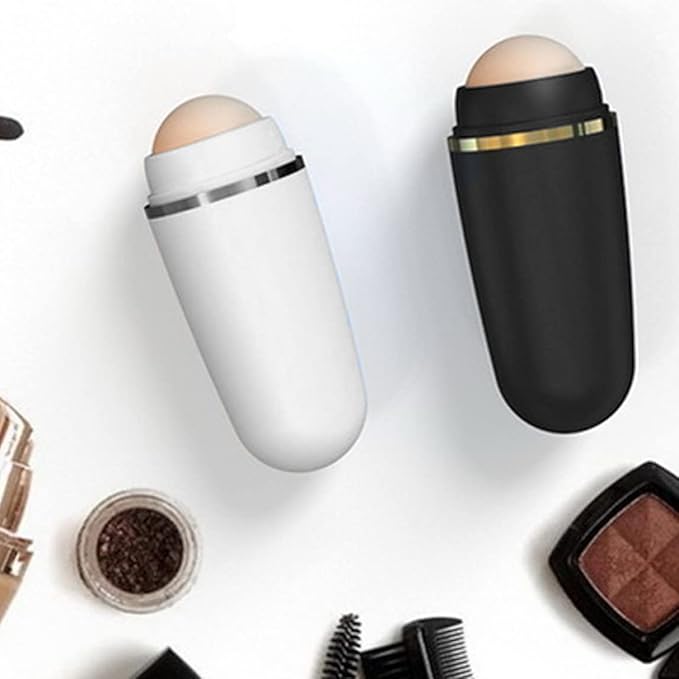 Volcanic Oil Absorbing Roller Face Oil Control Stick Facial Skin Care Tool Black control massage roller
