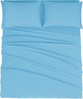 Mejoroom California King Size Sheet Set - Soft Microfiber Bed Sheets,Deep Pocket Fitted Sheet, Breathable, Wrinkle & Fade Resistant - 4 Piece（California King, Denim Blue