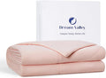 Dream Valley® Outlast® Cooling Comforter, Full/Queen, Blanket for Hot Sleepers, All Season Bedding to Keep Cool for Night Sweats, Breathable Lightweight Blanket, 90"x90" Inches,Pink Blush