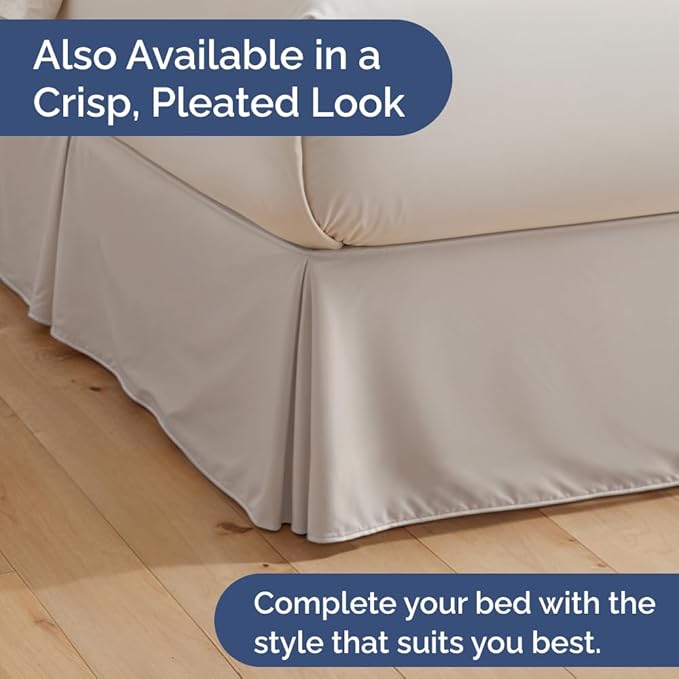 Bedskirt Queen Size Ruffle - 18 inch Drop Dust Ruffle Bed Skirt with Platform - Soft, Easy Fit, Premium Hotel Quality - Wrinkle, Fade & Shrink Resistant - for Women, Men, Kids and Teens - Light Grey