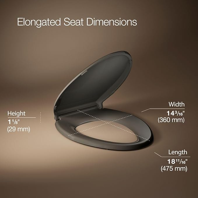 KOHLER CACHET® Nightlight Soft Close Toilet Seat Elongated, ReadyLatch®, Grip-Tight Hardware, Cashmere