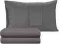 IZOD 100% Egyptian Cotton Sheets Set Full Size, Cotton Percale Crisp Sheet Set 4Pc, Lightweight & Deep Pocket fits Upto 17", Long-Staple Soft Combed, Hotel Style Luxury Bedding Sheet - Carbon Steel