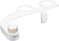 Omigo Element Bidet Attachment Non-Electric Thin Modern Design, Dedicated Rear and Front Self-Cleaning Nozzles with Pressure Control Dial (Ambient Temp, Gold)