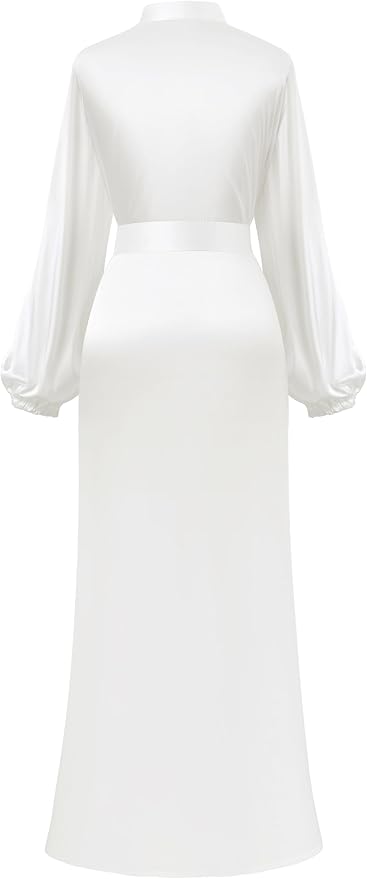 PRODESIGN Satin Kimono Robe Women Long Silky Kimono Bathrobe Sleepwear Wedding Bridesmaid Robe