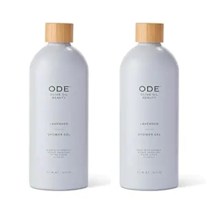 McEvoy Ranch Lavender Shower Gel & Bubble Bath (2-pack) by ODE Olive Oil Beauty, Foaming Wash, Organic Extra Virgin Olive Oil Hydrate While You Cleanse, California Made