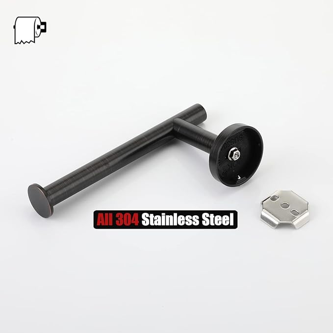 JQK Toilet Paper Holder Oil Rubbed Bronze, 5 Inch 304 Stainless Steel Thick 0.8mm Tissue Paper Dispenser for Bathroom, Hold Mega Rolls Wall Mount, TPH120-ORB