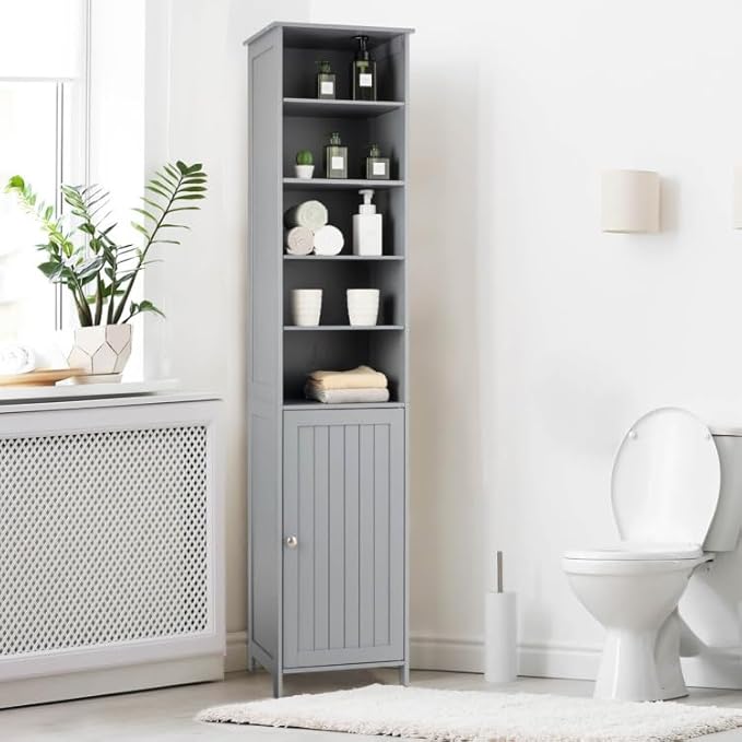 WATERJOY 72'' Tall Slim Bathroom Storage Cabinet with 3 Shelves & Door for Bathroom, Living Room