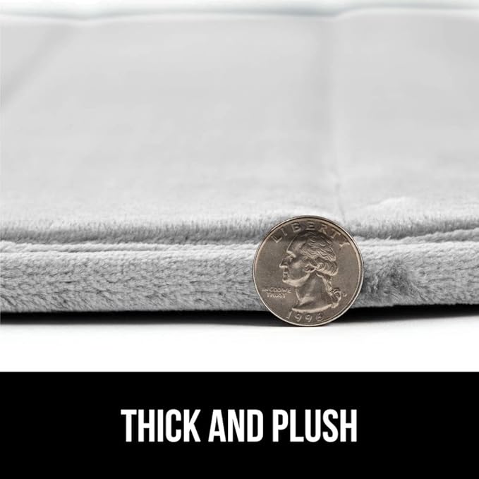 GORILLA GRIP Memory Foam Bath Mat, Soft Absorbent US Designed Bathroom Rug, Gripping Dots Machine Washable Bathmat, Cushioned Floor Mats, Shower Sink Rugs Room Décor Accessories, 60x24 Light Gray