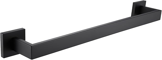 LANC 16 Inche Black Towel Bars for Bathroom Wall Mounted, Total-18 Bath Towel Racks Stainless Steel for Bathroom Kitchen Towel Holder Towel Hanger Towel Rods, Matte Black A8804MB-4P1