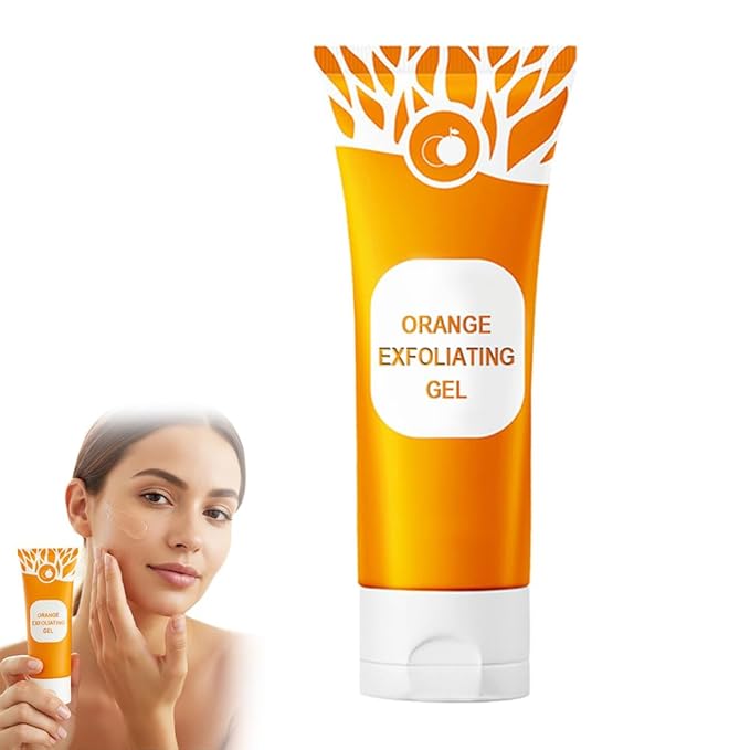 Orange Exfoliating Gel for Face & Body,Deep Pore Cleansing Gel Peeling Scrub,Remove Blackheads Moisturize Cleansing Scrub,Gentle Exfoliator for All Skin Types (Orange/1pcs, 100ML)