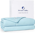 Dream Valley® Outlast® Deepsleep Cooling Comforter, Twin Size, NASA-Grade Space Technology Cooling Blanket for Hot Sleepers Night Sweats, Q-Max > 0.45 Aerocool™ Breathable, Ice Blue, 68"x90"