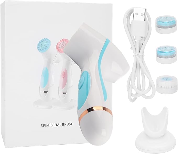 Yosoo Electric Silicone Facial Cleansing Brush Blue for Deep Clean Skin Care