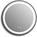 Round 24" LED Bathroom Mirror with Black Frame, Stepless Dimmable, Anti-Fog, Shatter-Proof, Memory, 3 Colors, LED Vanity Mirror