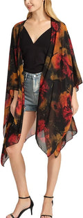 Women's Bohemian Floral Chiffon Beach Cover up Swimsuit Kimono Summer Swimwear Cardigans