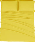 Mejoroom Queen Size Sheet Set - Hotel Luxury 1800 Bedding Sheets & Pillowcases - Deep Pocket Fitted Sheet, Soft, Breathable, Wrinkle & Fade Resistant - 4 Piece (Queen, Yellow)