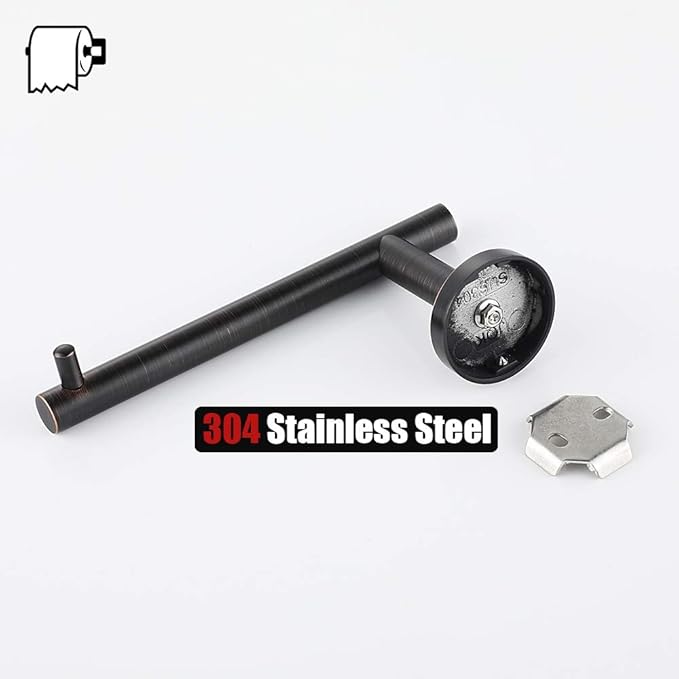JQK Toilet Paper Holder Oil Rubbed Bronze, 5 Inch 304 Stainless Steel Thick 0.8mm Tissue Paper Dispenser for Bathroom, Hold Mega Rolls Wall Mount, TPH100-ORB