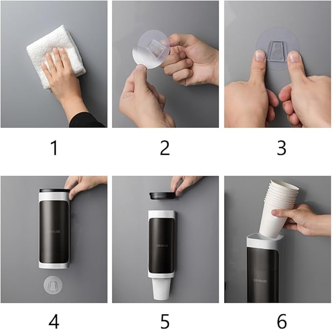 2 Pcs Cup Dispenser Wall Mounted, Bathroom Cup Dispenser Holder for 3oz-9.5oz Disposable Paper and Plastic Cups, Water Cooler Cup Dispenser with Adhesive Plate (Single Green)