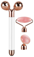3-IN-1 Electric Jade Roller 3D Roller Facial Roller & Face Massager, Rose Quartz