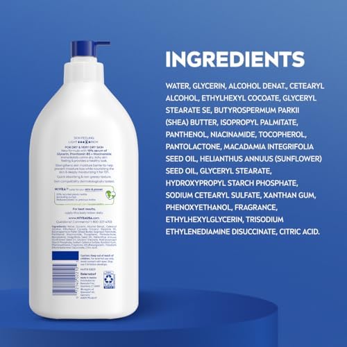 NIVEA Intense Healing Body Lotion for Very Dry, Itchy Skin with Glycerin, Provitamin B5 and Niacinamide, 72-Hour Body Moisturizer, 33.8 Fl Oz Value Size Pump Bottle