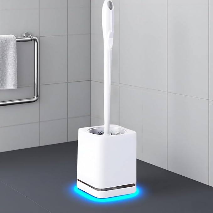 Toilet Brush and Holder Set, Durable Polypropylene with Ventilated Base and Ergonomic Handle for Effective Bathroom Cleaning and Storage