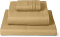 Mellanni Twin Sheets Set - 3 PC Iconic Collection Bedding - Hotel Luxury, Extra Soft, Cooling Bed Sheets - Wrinkle, Fade, Stain Resistant (Twin, Gold)
